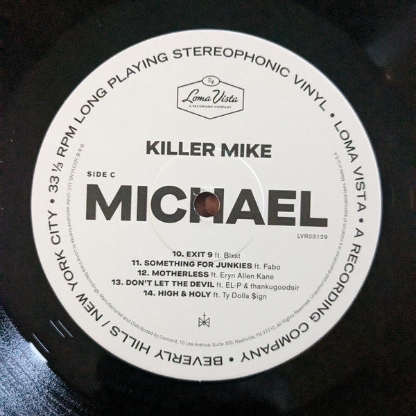 Killer Mike Michael vinyl record, side C label