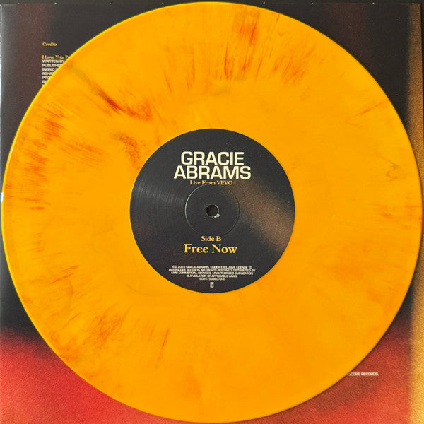 Gracie Abrams Live From Vevo orange marbled 10" vinyl EP, side B label