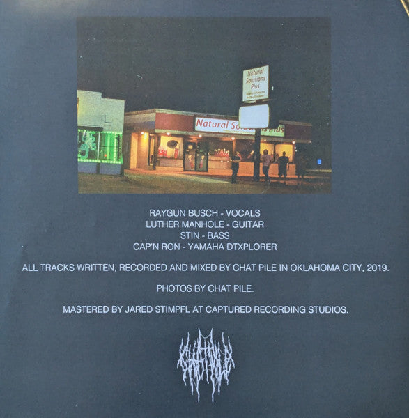 Chat Pile This Dungeon Earth / Remove Your Skin Please vinyl LP insert with storefront photo