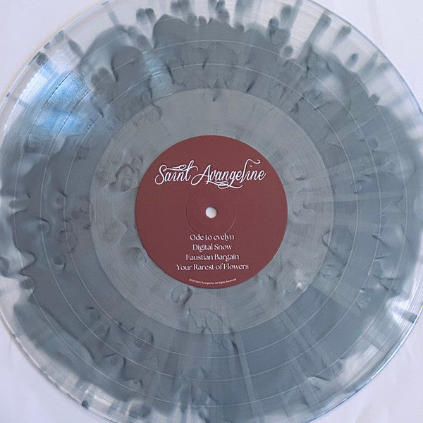 Saint Avangeline Gardener Of Eden limited edition liquid silver vinyl LP and label