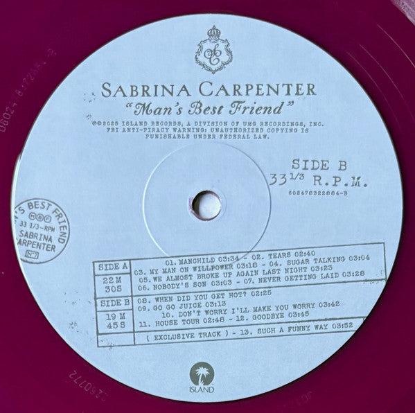 Sabrina Carpenter : Man's Best Friend (LP, Album, Tra)