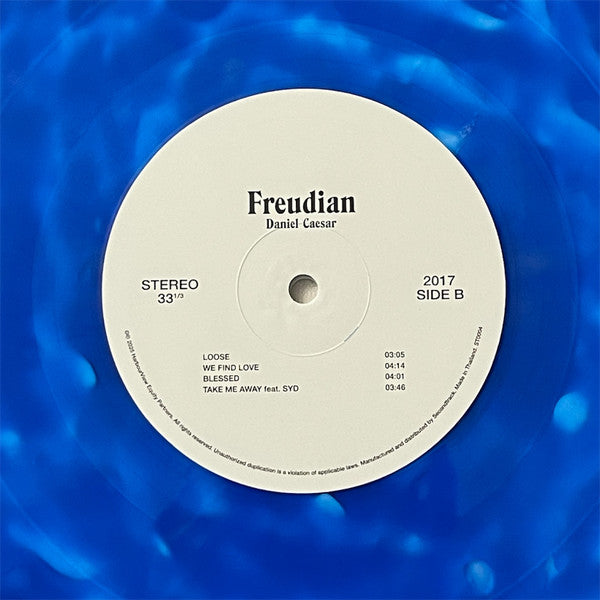 Daniel Caesar Freudian "Blue Shore" vinyl side B label close-up