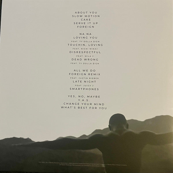 Trey Songz Trigga Reloaded vinyl LP back cover with tracklist