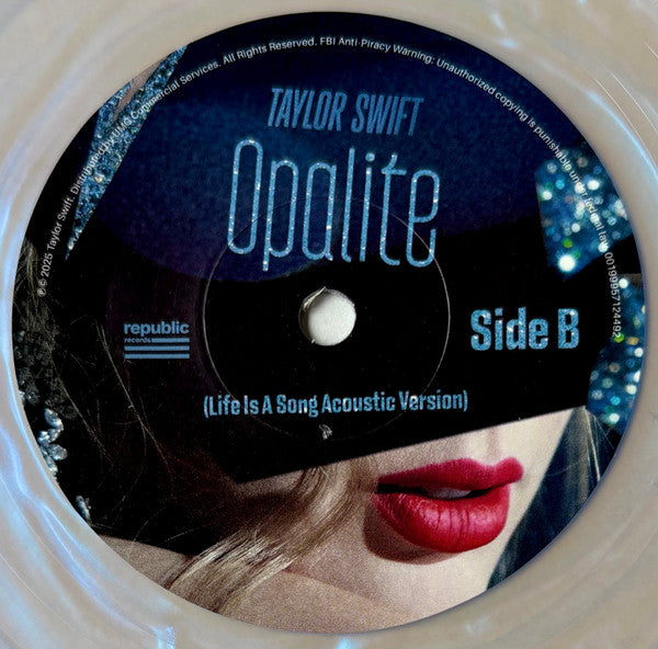Taylor Swift Opalite blue pearlescent 7" vinyl side B label