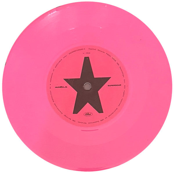 Adéla Jergová Superscar limited edition pink vinyl 7" single record and label
