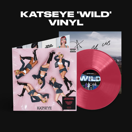 KATSEYE WILD signed official store exclusive Crimson 12" vinyl EP mockup