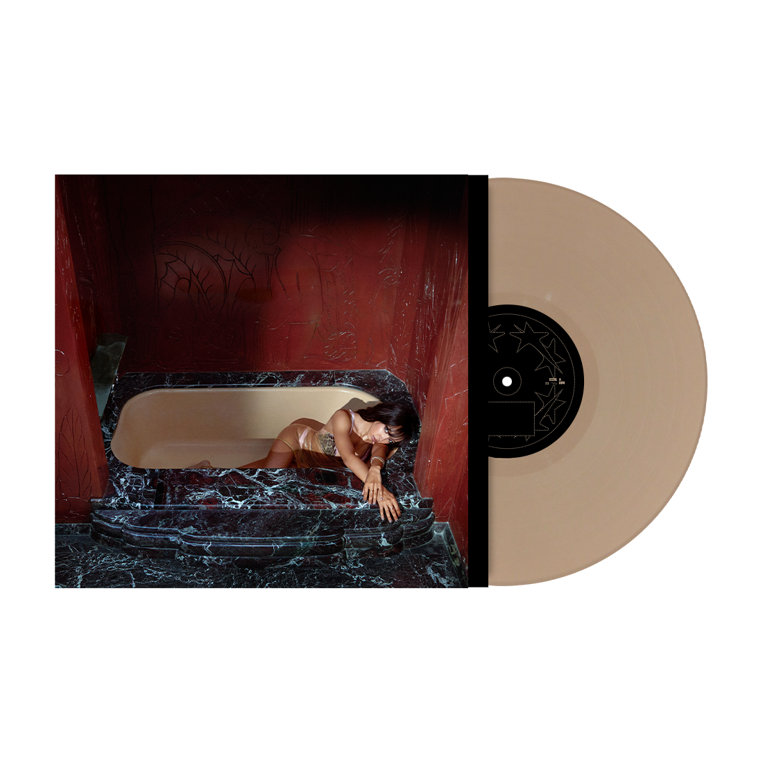 Tinashe Popstar limited edition Afterparty Beige vinyl LP mockup with cover