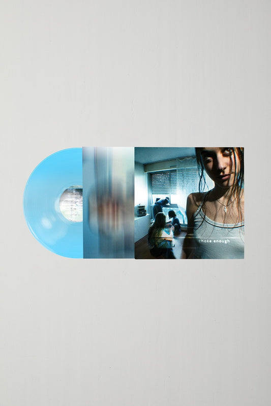 Oklou Choke Enough limited edition baby blue vinyl LP mockup with cover