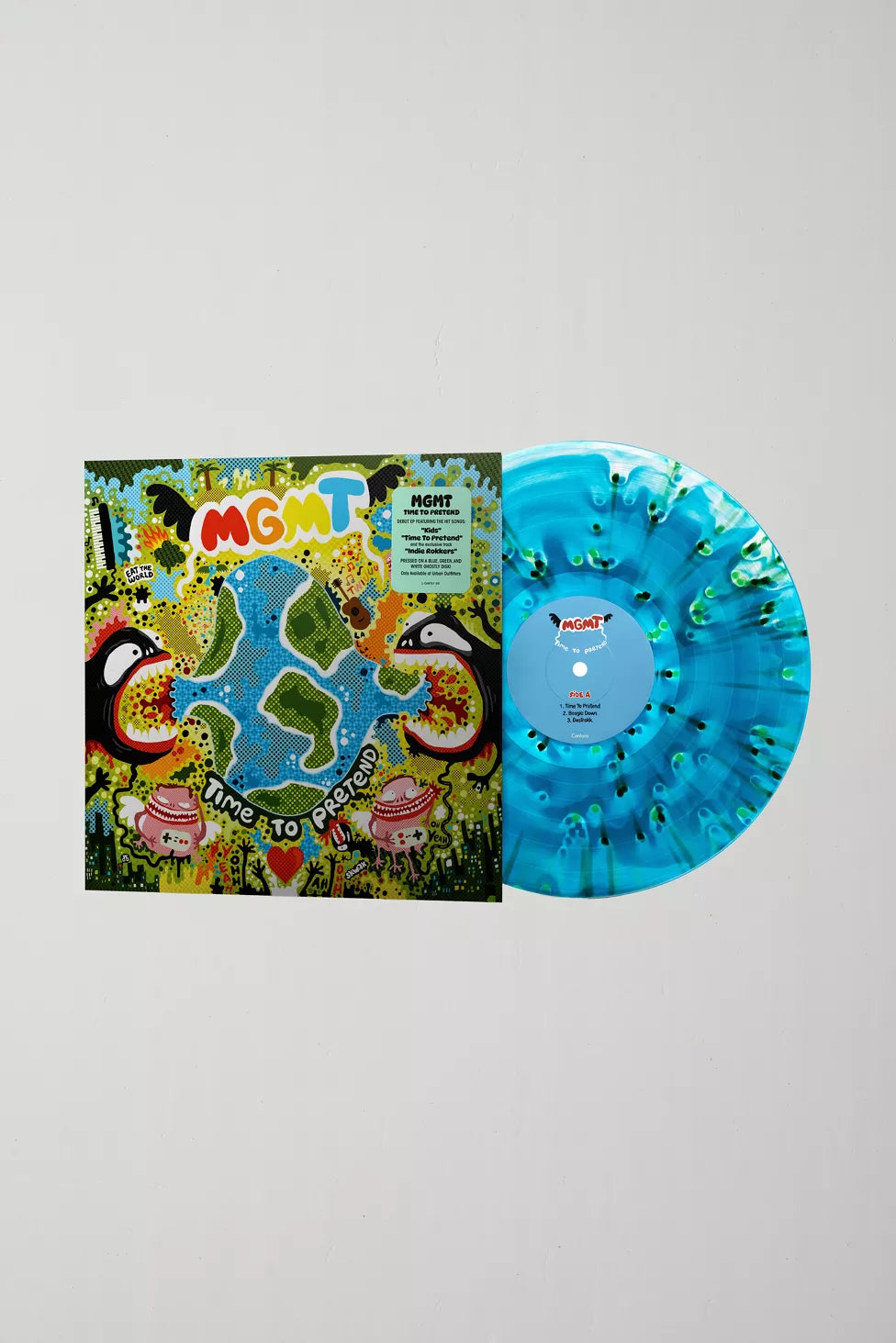 MGMT Time To Pretend limited anniversary edition tie-dye vinyl LP mockup