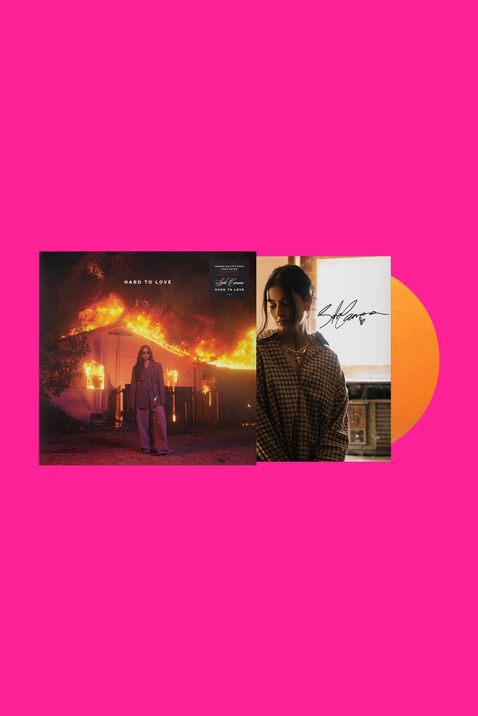 Sofia Camara Hard To Love signed UO exclusive orange 12" vinyl EP mockup