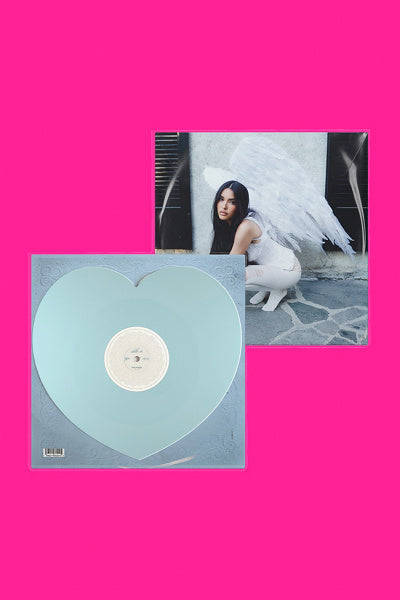 Madison Beer Bad Enough / Angel Wings limited edition baby blue heart-shaped vinyl single mockup