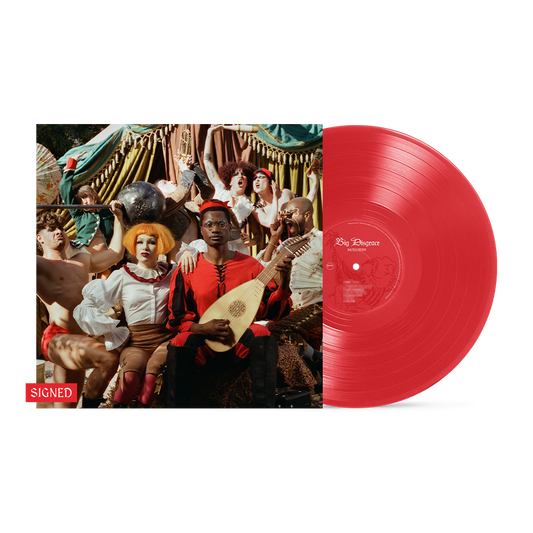 SIGNED Haute & Freddy Big Disgrace neon coral vinyl LP signed mockup