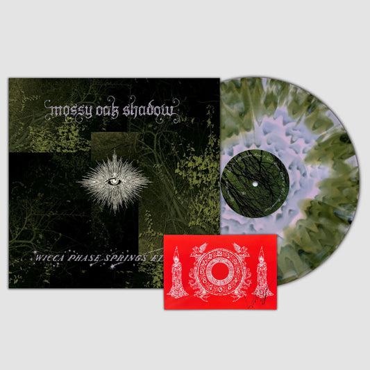 Wicca Phase Springs Eternal Mossy Oak Shadow limited edition pink, green smash vinyl LP mockup