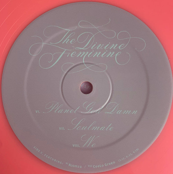Mac Miller The Divine Feminine hot pink vinyl label close-up