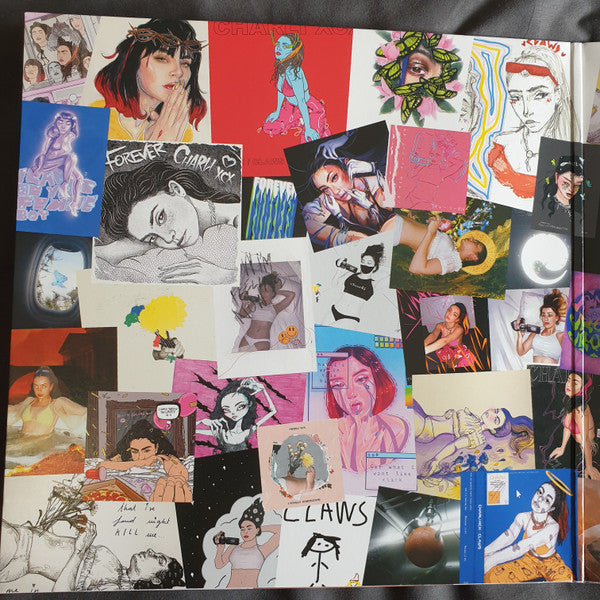 Charli XCX How I'm Feeling Now vinyl LP gatefold collage, left