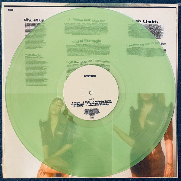 Ariana Grande Positions limited edition coke bottle vinyl LP disc over inner sleeve