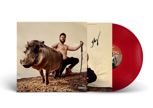 SIGNED Bilmuri Kinda Hard Hog's Blood red vinyl LP with signed insert mockup