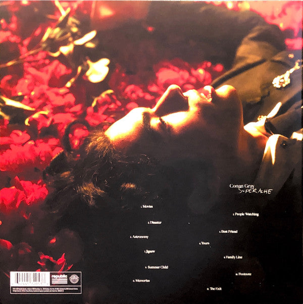 Conan Gray Superache vinyl LP back cover with tracklist and barcode