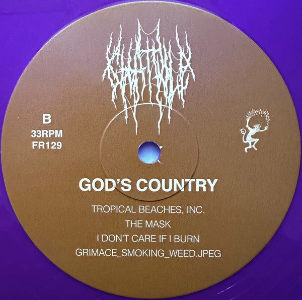 Chat Pile God's Country grimace purple vinyl record, side B label