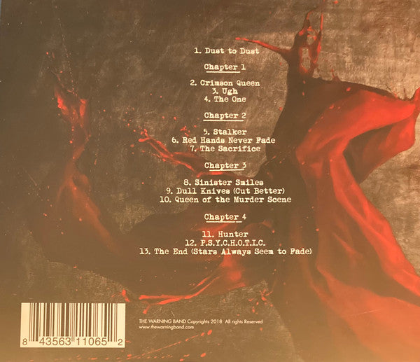 The Warning Queen Of The Murder Scene CD back cover with tracklist and barcode