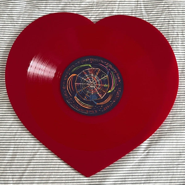 Isabella Lovestory Amor Hardcore limited edition red heart-shaped vinyl LP record and label