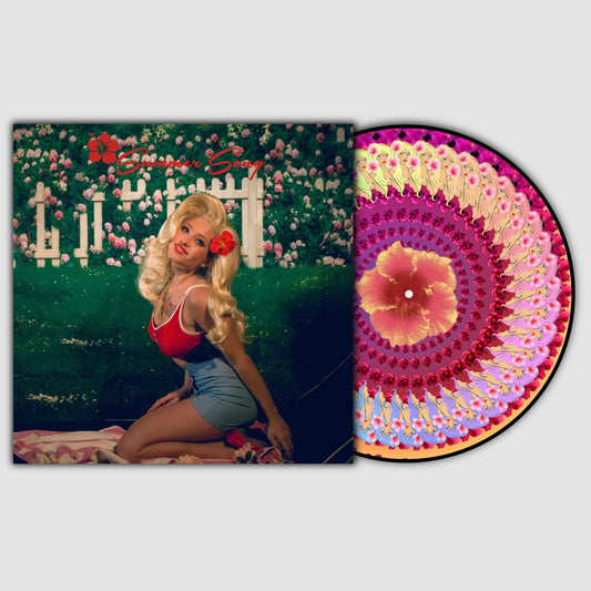 Remy Bond Summer Song limited edition hibiscus zoetrope picture disc vinyl LP with cover mockup