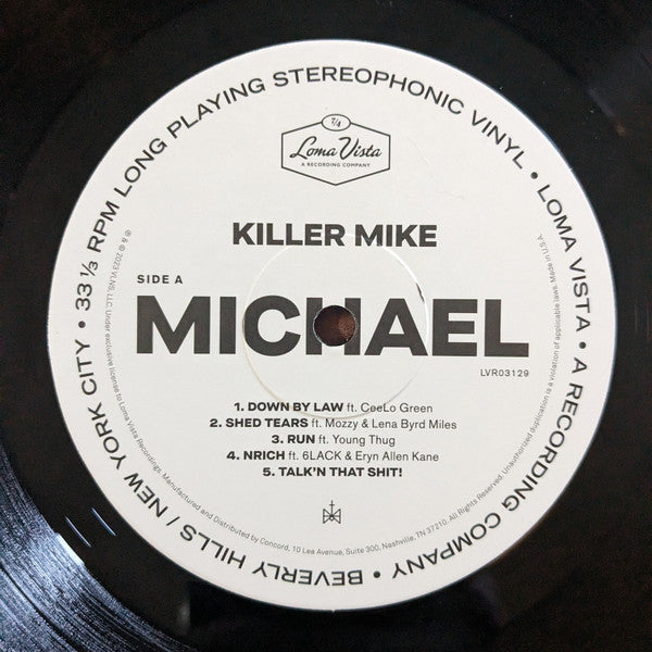 Killer Mike Michael vinyl record, side A label