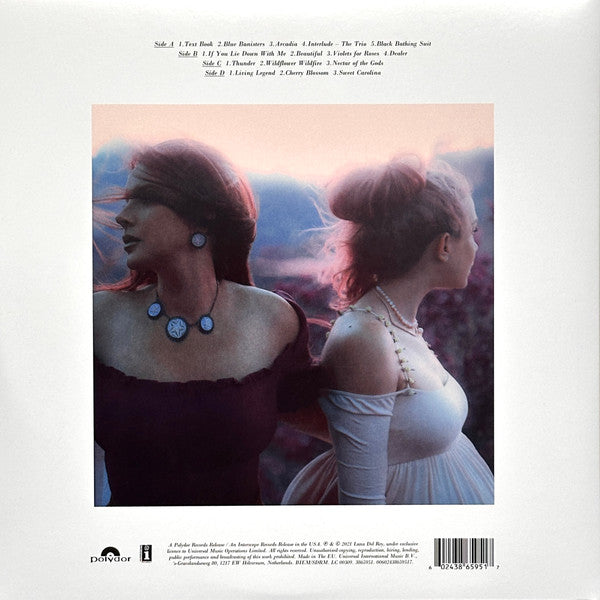Lana Del Rey Blue Banisters vinyl 2LP back cover with tracklist and barcode