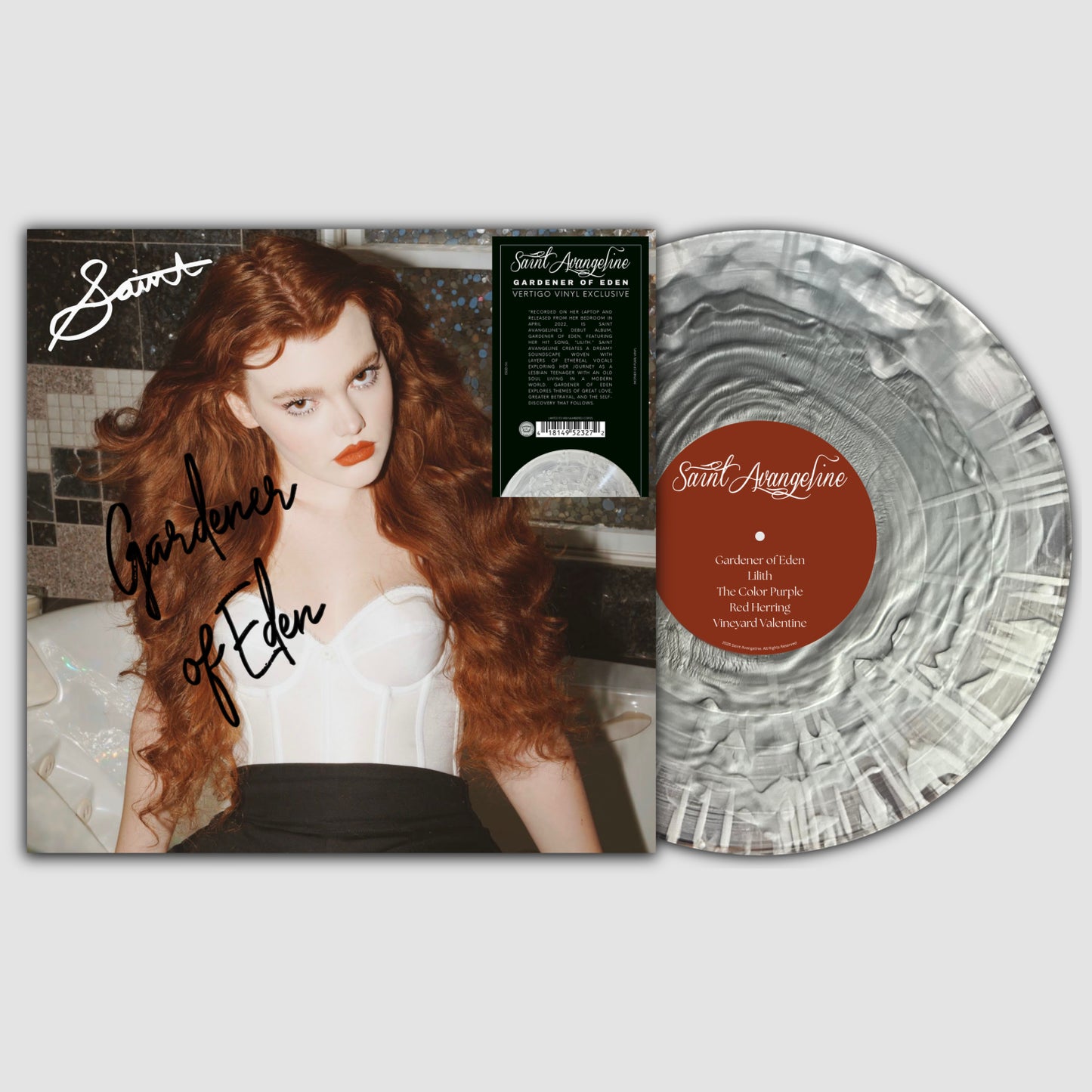 SIGNED Saint Avangeline - Gardener Of Eden Limited Edition "Liquid Silver" Vinyl Record LP
