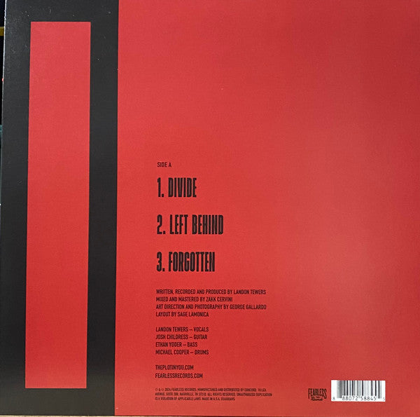 The Plot In You Vol. 1 10" vinyl EP back cover with tracklist and barcode