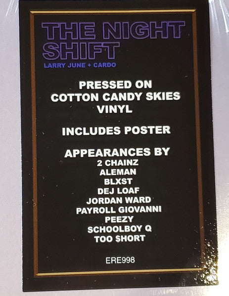 Larry June + Cardo (3) : The Night Shift (2xLP, Album, Cot)