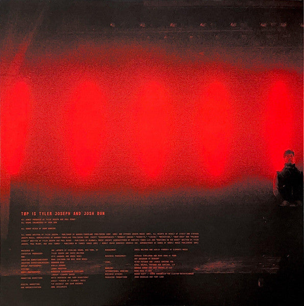 Twenty One Pilots Clancy vinyl LP inner sleeve with credits