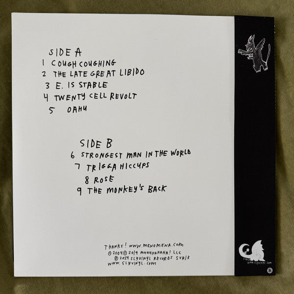 Menomena I Am The Fun Blame Monster vinyl LP back cover with handwritten tracklist and obi