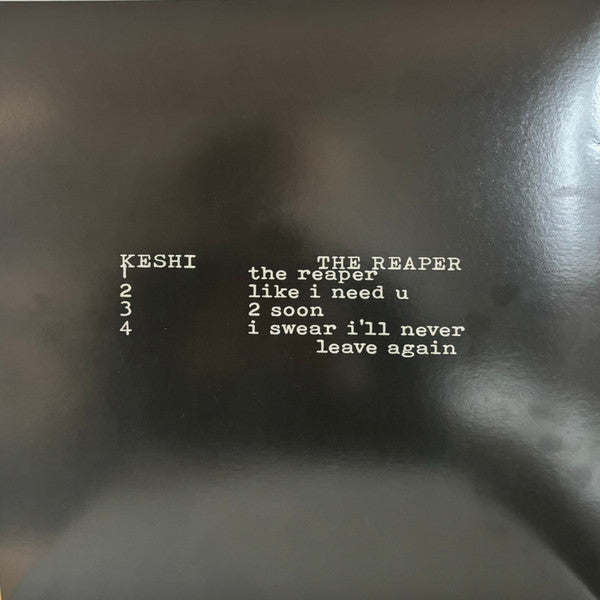 keshi The Reaper vinyl LP back cover with tracklist