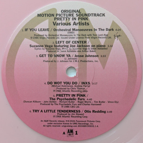 Various : Pretty In Pink (Original Motion Picture Soundtrack) (LP, Comp, Ltd, RE, Pin)