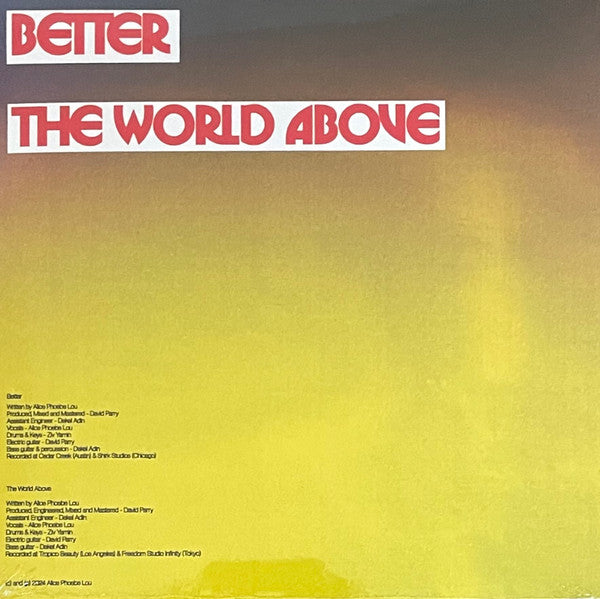 Alice Phoebe Lou : Better / The World Above (7", Single)