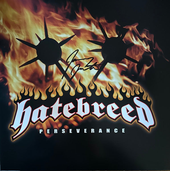 Hatebreed Perseverance vinyl LP front cover autographed by Jamey Jasta