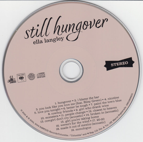 Ella Langley Still Hungover deluxe edition CD disc