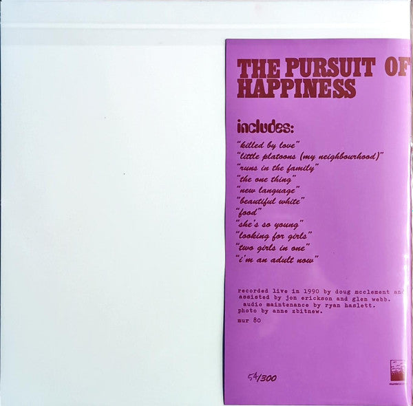 The Pursuit Of Happiness : It's Been Too Much Fun (Live In Concert 1990) (LP, Album, Num, Yel)