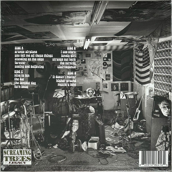 Screaming Trees Clairvoyance vinyl 2LP back cover with tracklist and barcode