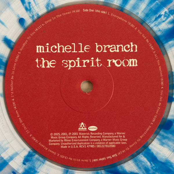 Michelle Branch The Spirit Room vinyl LP side one red label close-up
