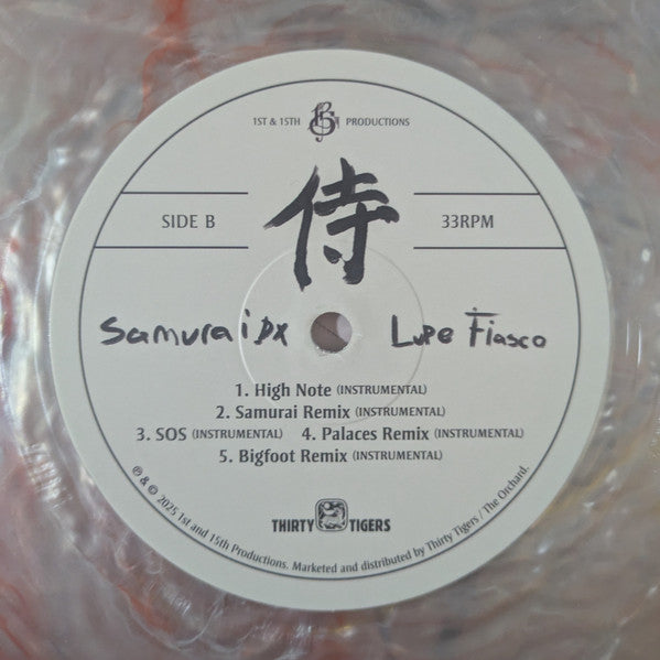 Lupe Fiasco Samurai DX vinyl record, side B instrumentals label