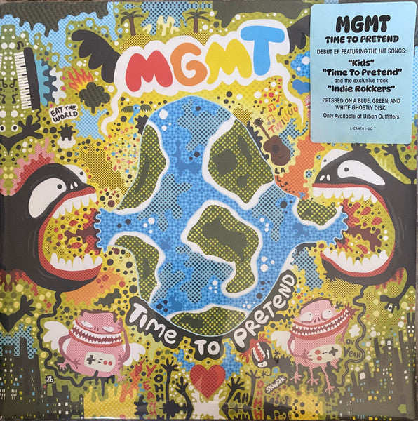MGMT Time To Pretend vinyl LP front cover with hype sticker