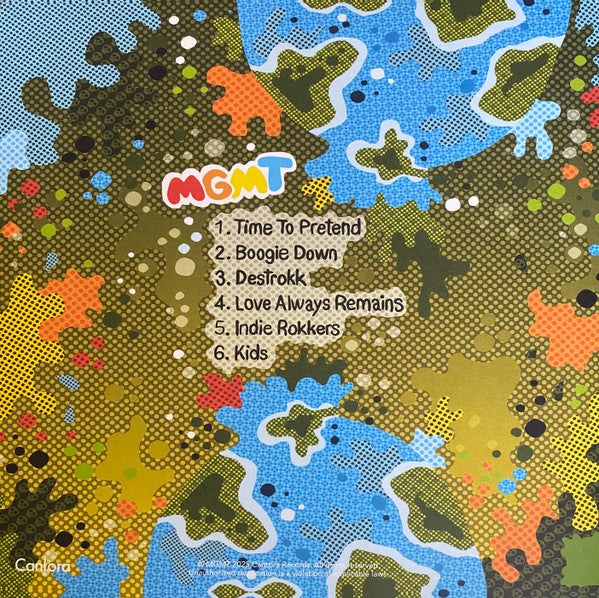 MGMT Time To Pretend vinyl LP back cover with tracklist