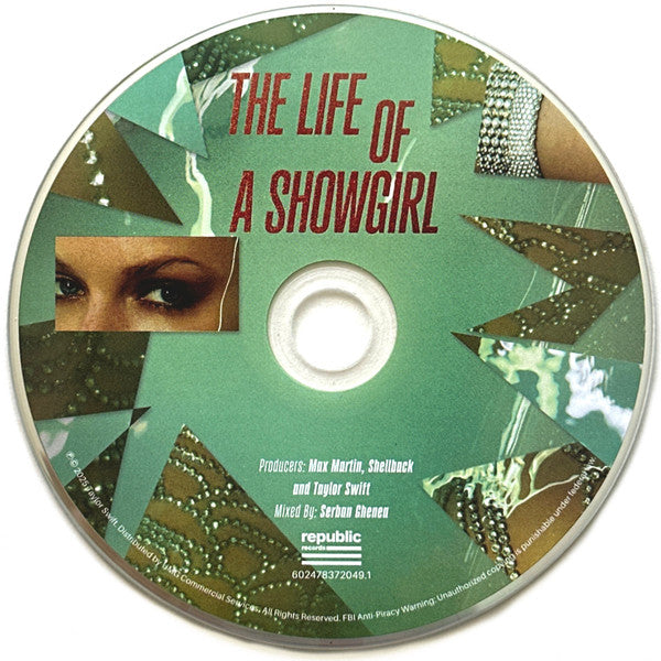 Taylor Swift The Life Of A Showgirl CD disc