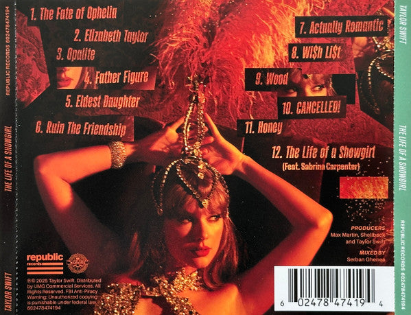 Taylor Swift : The Life Of A Showgirl (CD, Album, S/Edition, Sig)