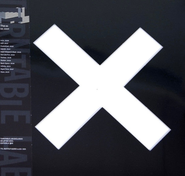 The XX XX splatter vinyl LP front cover with Turntable Lab obi strip