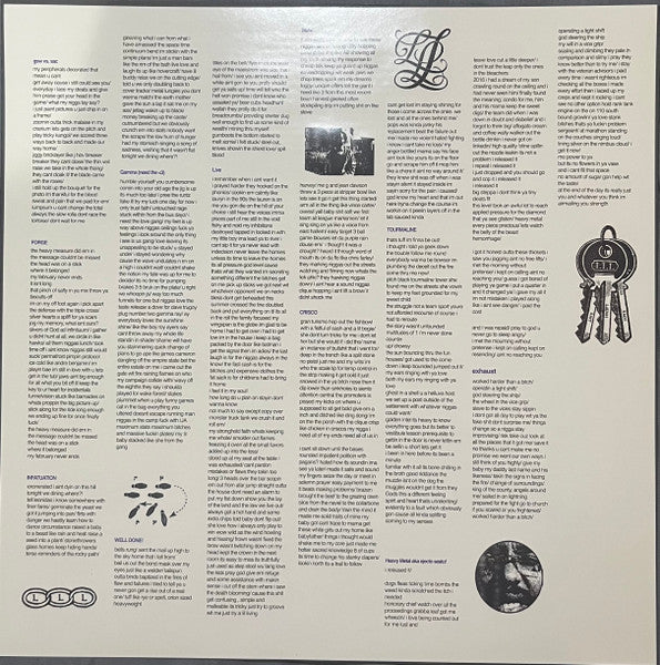 Earl Sweatshirt Live Laugh Love vinyl LP insert with credits and photos