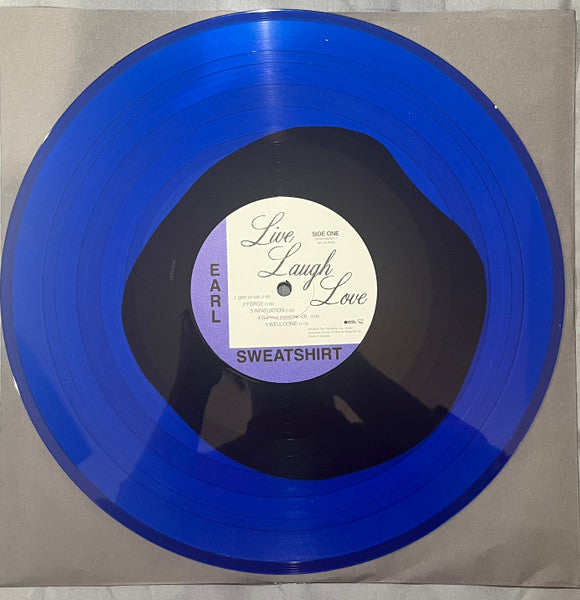 Earl Sweatshirt Live Laugh Love limited edition black in blue vinyl LP disc and label