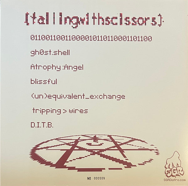 fallingwithscissors The Death and Birth of an Angel 12" vinyl EP back cover with tracklist and numbering